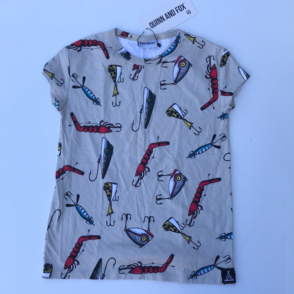 Quinn and Fox quilted tunic with AO fishing print